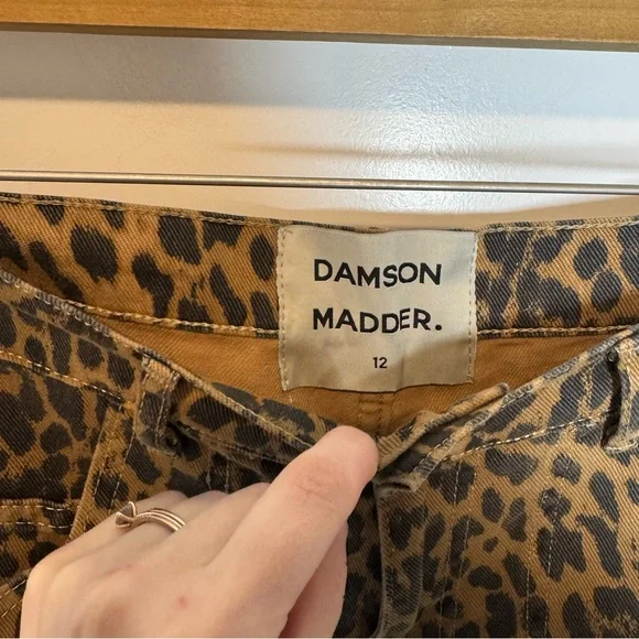 Damson Madder Cargo Denim Jeans Leopard Print Loose Baggy Fit Size 12 - Picture 5 of 8